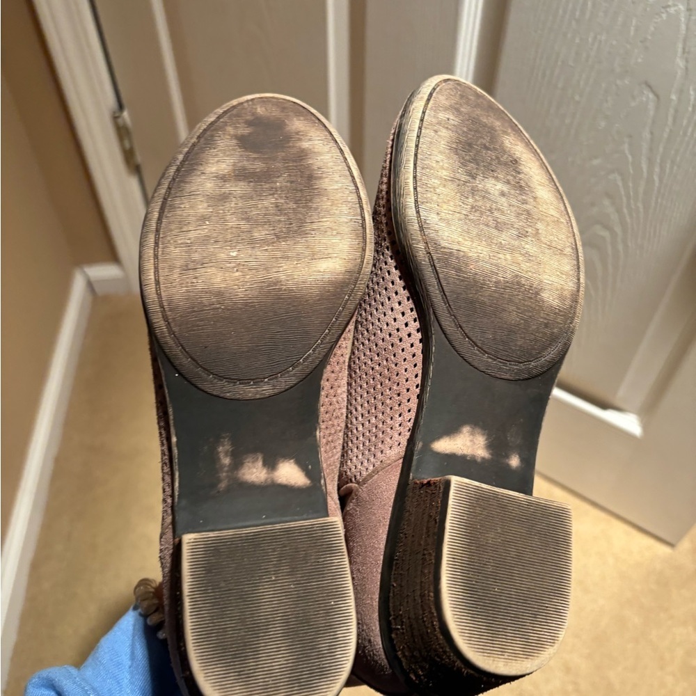 Beige Suede Boots lightly used 1 inch - Picture 6 of 7